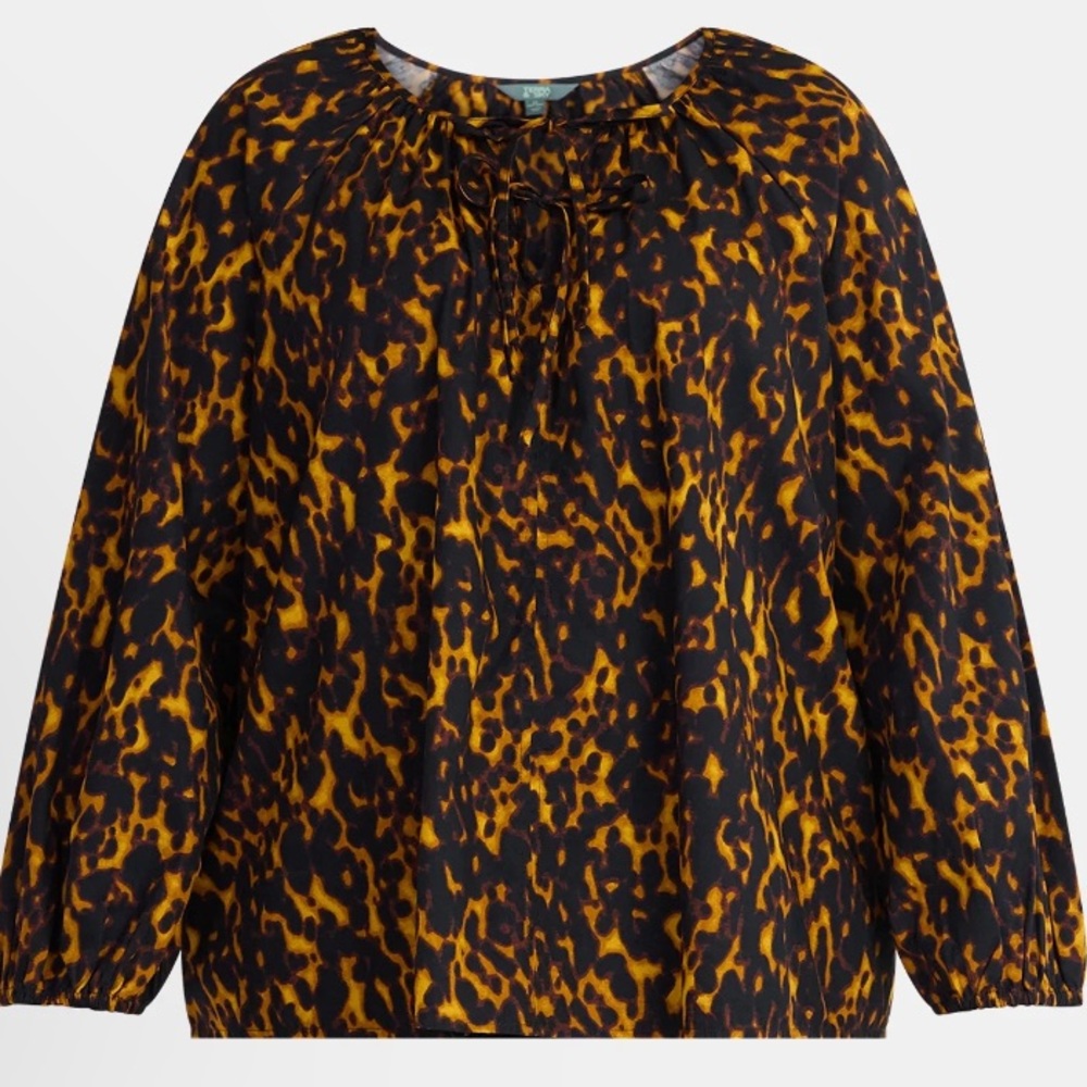 Terra & Sky Women's Plus Size Tie Front Blouse with Long Sleeves